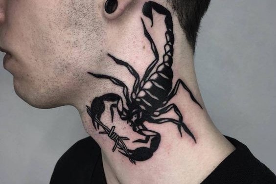 scorpion tattoo on neck - Design of TattoosDesign of Tattoos