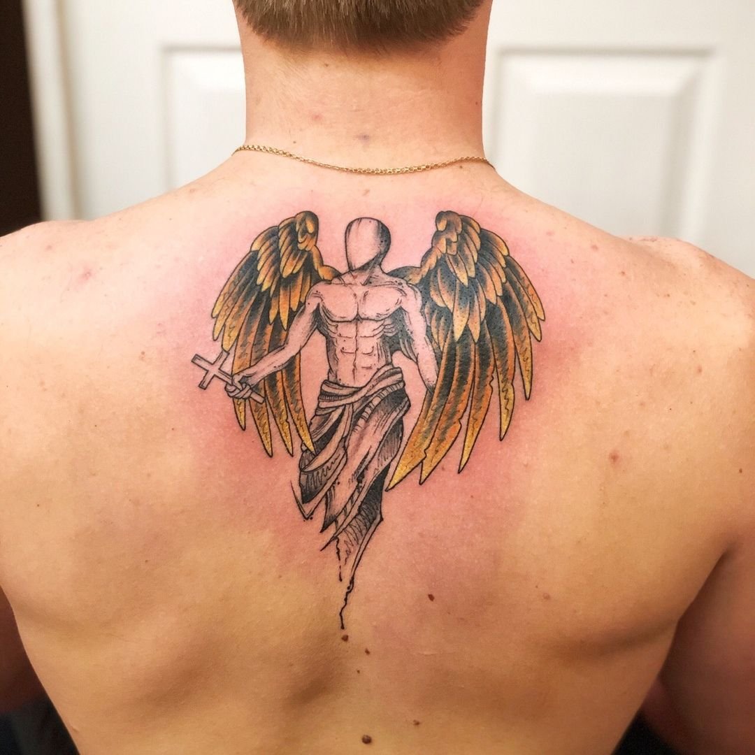 Good and Evil wings by Cameron Scott: TattooNOW