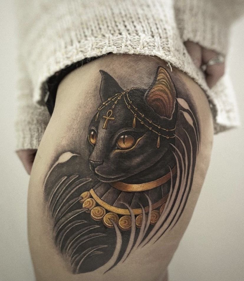 Egyptian Cat Made at @aatattoofamily... - Louie Crabb Tattoo | Facebook