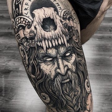 Unique Viking Tattoo Designs Coloring Page Black and White for Adults ·  Creative Fabrica